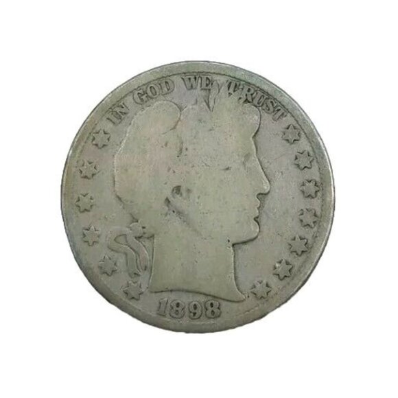 1898 O Barber Half Dollar US Coin 90% Silver Better Date - Picture 1 of 4